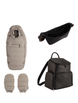 Nuna Winter Stroller Set, Stroller Organiser and Essential Bag Accessories Set, Chestnut, Chateau