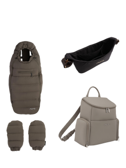 Nuna Winter Stroller Set, Stroller Organiser and Essential Bag Accessories Set, Chestnut, Pistachio