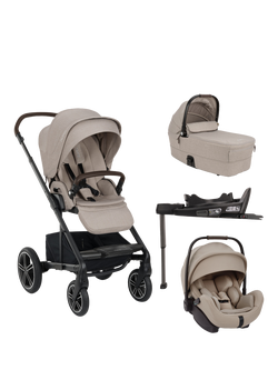 Nuna MIXX Next Pushchair, MIXX Next Carrycot, ARRA Flex Car Seat and BASE Curv Bundle, Chateau, Chateau