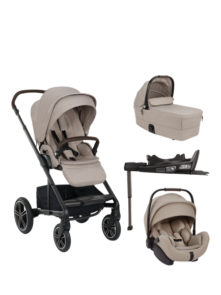 Nuna MIXX Next Pushchair, MIXX Next Carrycot, ARRA Flex Car Seat and BASE Curv Bundle, Chateau, Chateau