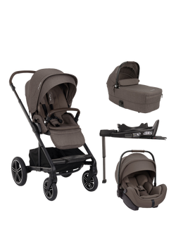 Nuna MIXX Next Pushchair, MIXX Next Carrycot, ARRA Flex Car Seat and BASE Curv Bundle, Chestnut, Chestnut