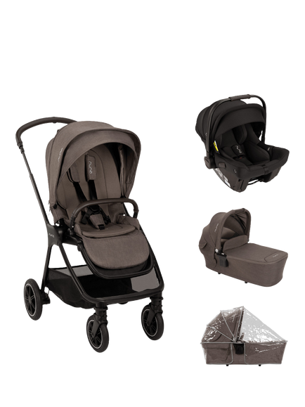 Nuna TRIV next Pushchair, LYTL Carrycot and PIPA Urbn Car Seat Travel Bundle, Chestnut