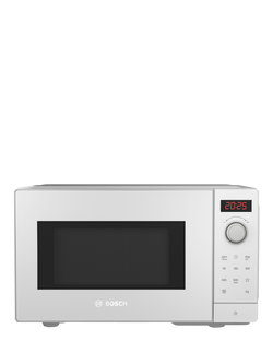 Bosch FFL023MW0B Freestanding Microwave, 20L, White, White