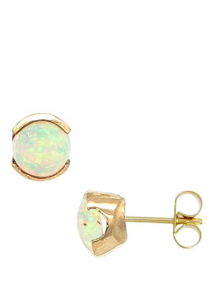 E.W Adams 9ct Yellow Gold Opal Stud Earrings, Gold/Multi, Gold/Multi