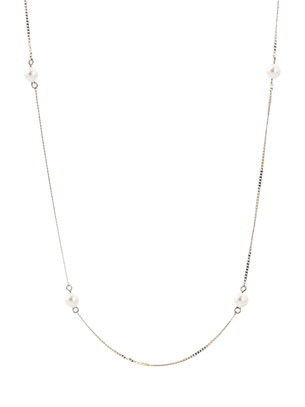 E.W Adams 9ct Yellow Gold Cultured Freshwater Pearl Necklace, Gold, Gold