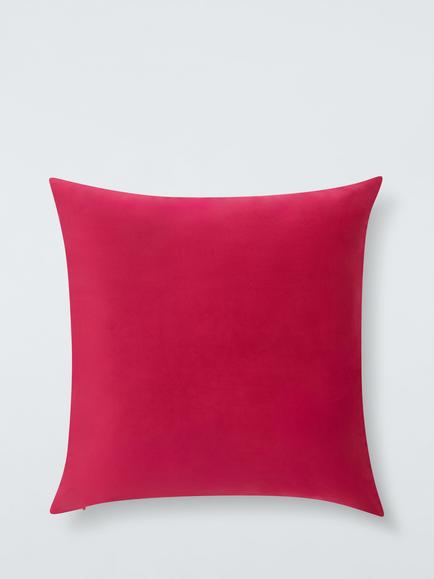John Lewis Square Velvet Cushion, Fuchsia, Fuchsia