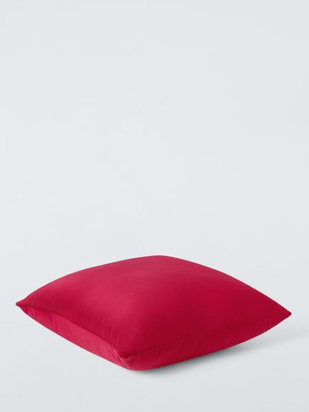John Lewis Square Velvet Cushion, Fuchsia - view 2, Fuchsia