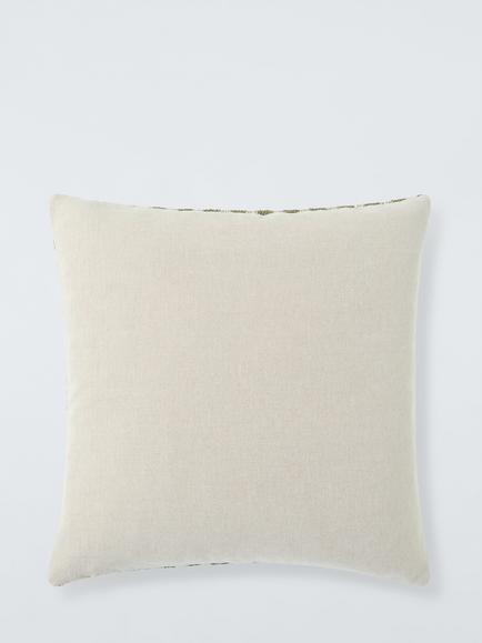 John Lewis Woven Check Cushion - view 2, Avocado