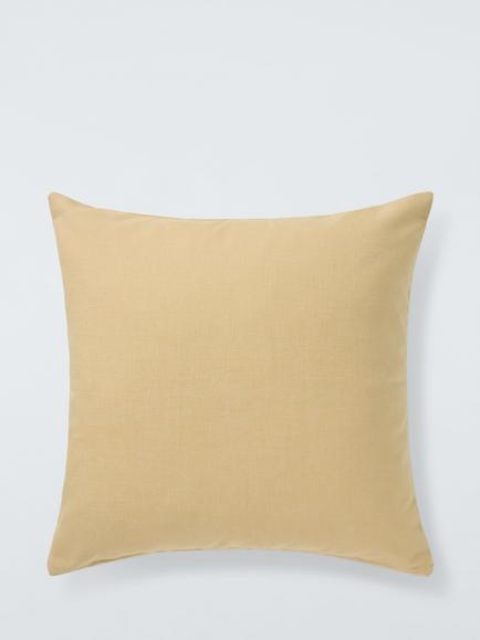 John Lewis Cotton Plain Cushion, Pale Butter, Pale Butter