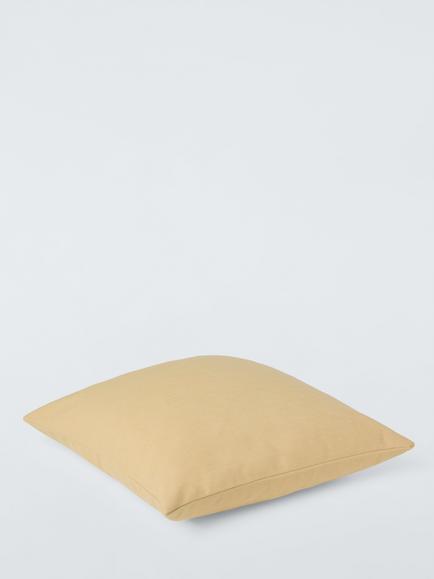 John Lewis Cotton Plain Cushion, Pale Butter - view 2, Pale Butter