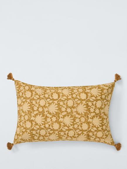 John Lewis Timeless Trail Cushion, Ochre, Ochre