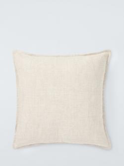 John Lewis Woven Fir Trees Stitched Cushion, Natural/Green - view 2, Red Multi