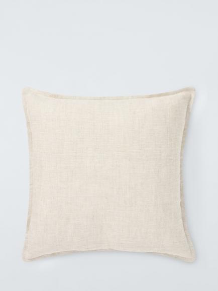 John Lewis Woven Fir Trees Stitched Cushion, Natural/Green - view 2, Red Multi