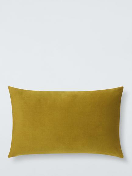 John Lewis Rectangular Velvet Cushion, Pickle, Pickle