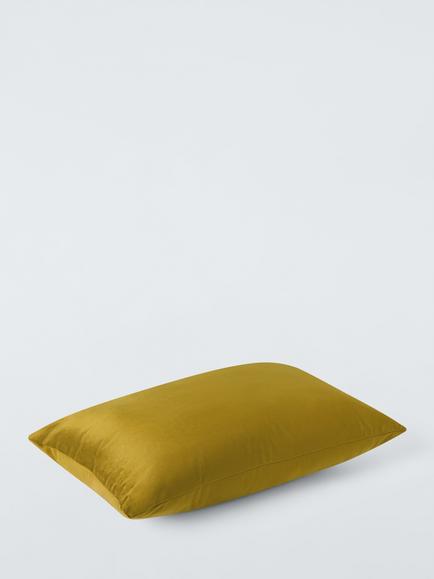 John Lewis Rectangular Velvet Cushion, Pickle - view 2, Pickle