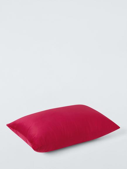 John Lewis Polyester Velvet Cushion, Fuchsia - view 2, Fuchsia