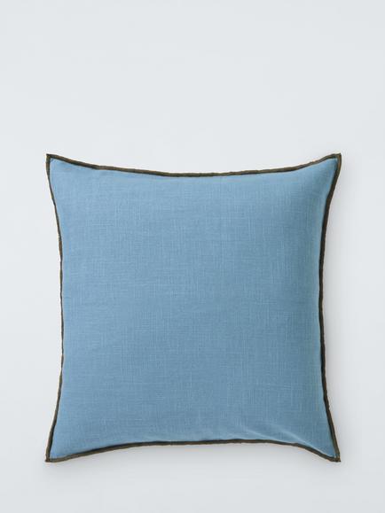 John Lewis Overlock Cushion, New Blue