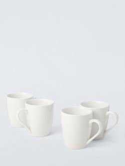 John Lewis Eat Porcelain Mugs, Set of 4, 355ml, White, White White