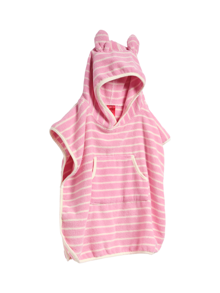 Sunnylife Kids' Hooded Swimming Towel, Cotton Candy, Pink Stripe