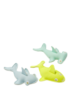 Sunnylife Salty the Shark Dive Buddies, Set of 3, Aqua Neon Yellow
