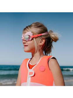 Sunnylife Kids' Melody Mini Swimming Goggles, Neon Strawberry - view 2, Neon Strawberry