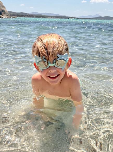 Sunnylife Kids' Salty Mini Swimming Goggles, Aqua - view 2, Aqua