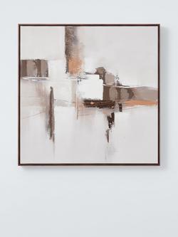 John Lewis 'Modern Luxe' Abstract Framed Canvas Print, 80 x 80cm, Mocha Mousse, Brown