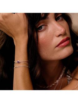 Daisy London Birthstone Bracelet, February/Amethyst - view 2, Silver