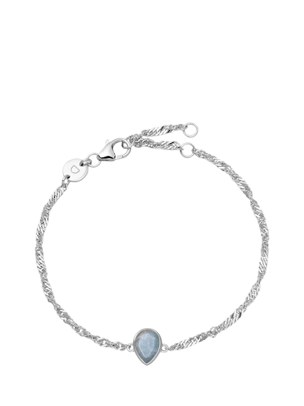 Daisy London Birthstone Bracelet, March/Aquamarine, Silver