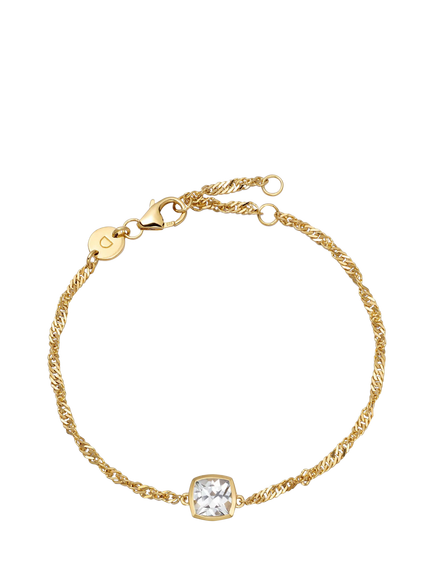 Daisy London Birthstone Bracelet, June/Moonstone, Yellow Gold