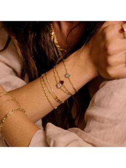 Daisy London Birthstone Bracelet, June/Moonstone - view 2, Yellow Gold