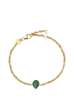 Daisy London Birthstone Bracelet, May/Emerald, Yellow Gold