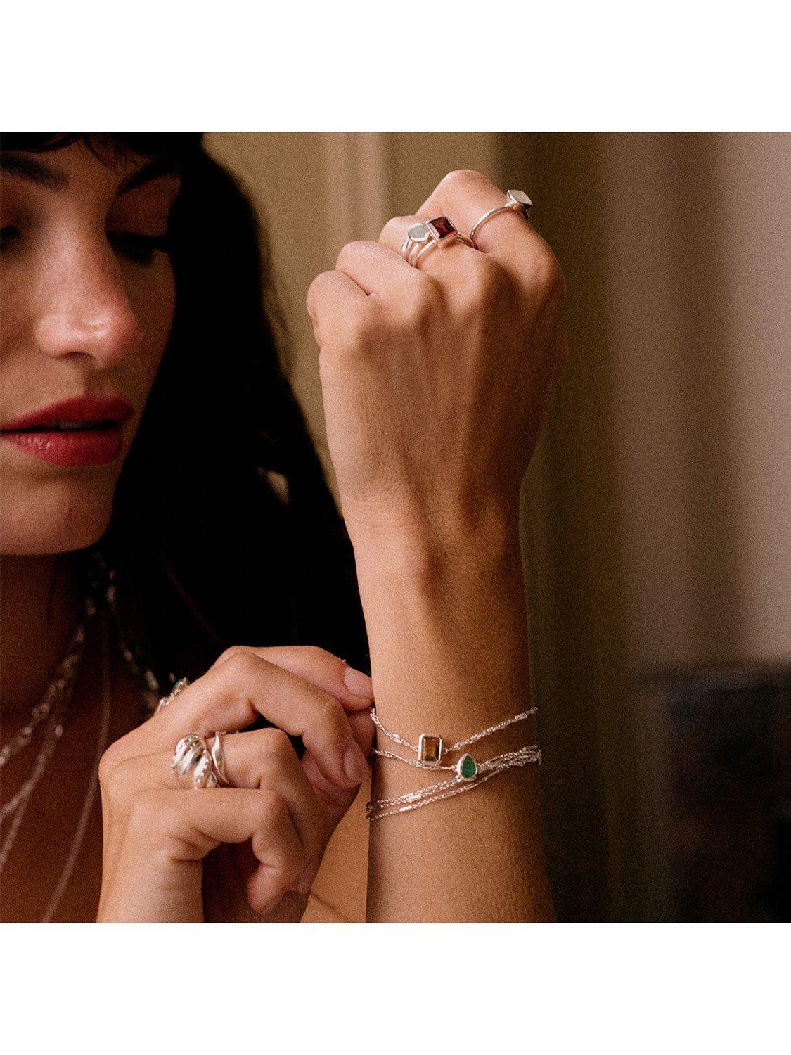 Product image 2 of 3, which shows Daisy London Birthstone Bracelet, May/Emerald, Silver