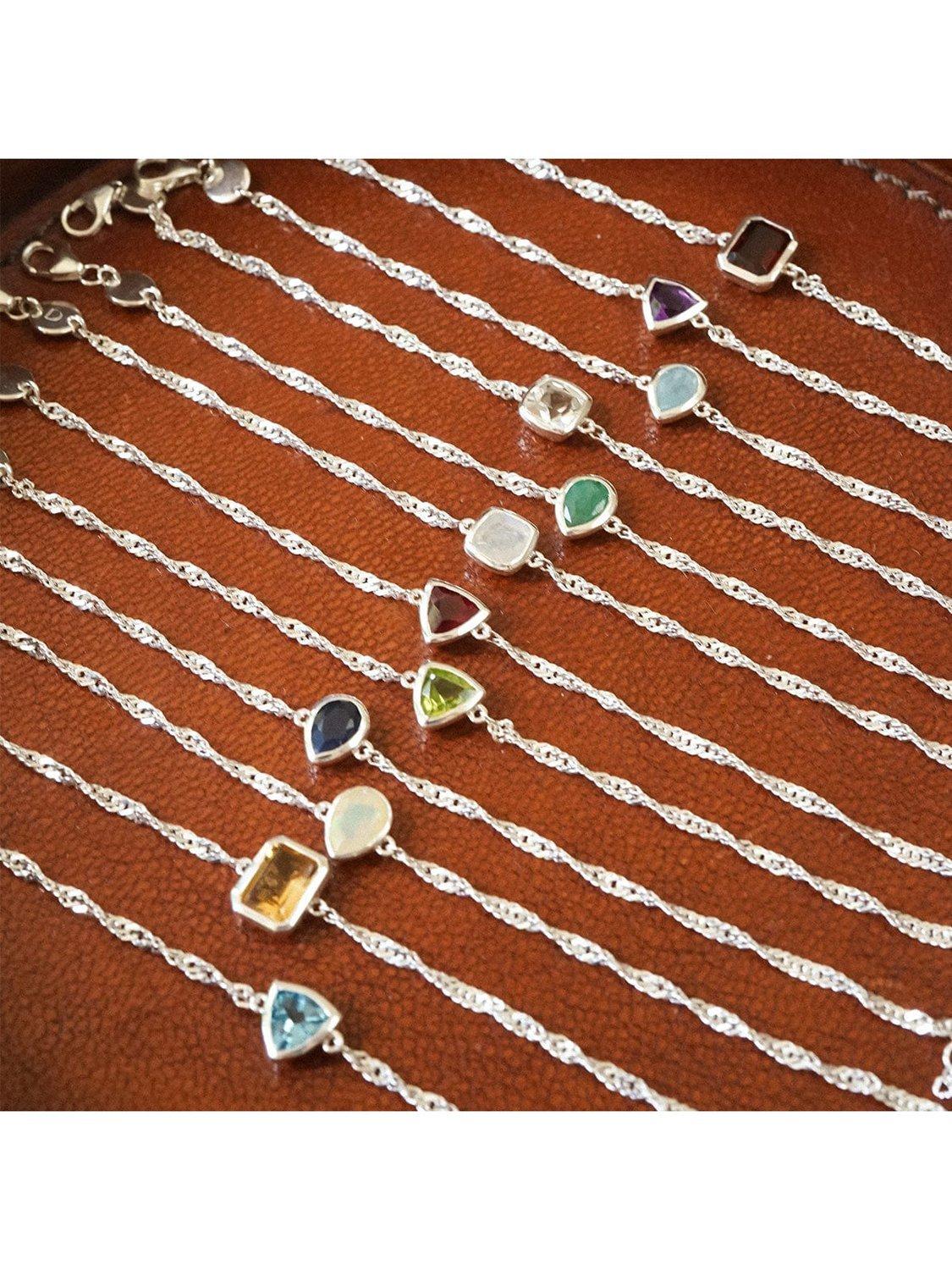 Product image 3 of 3, which shows Daisy London Birthstone Bracelet, May/Emerald, Silver