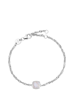 Daisy London Birthstone Bracelet, April/White Topaz, Silver
