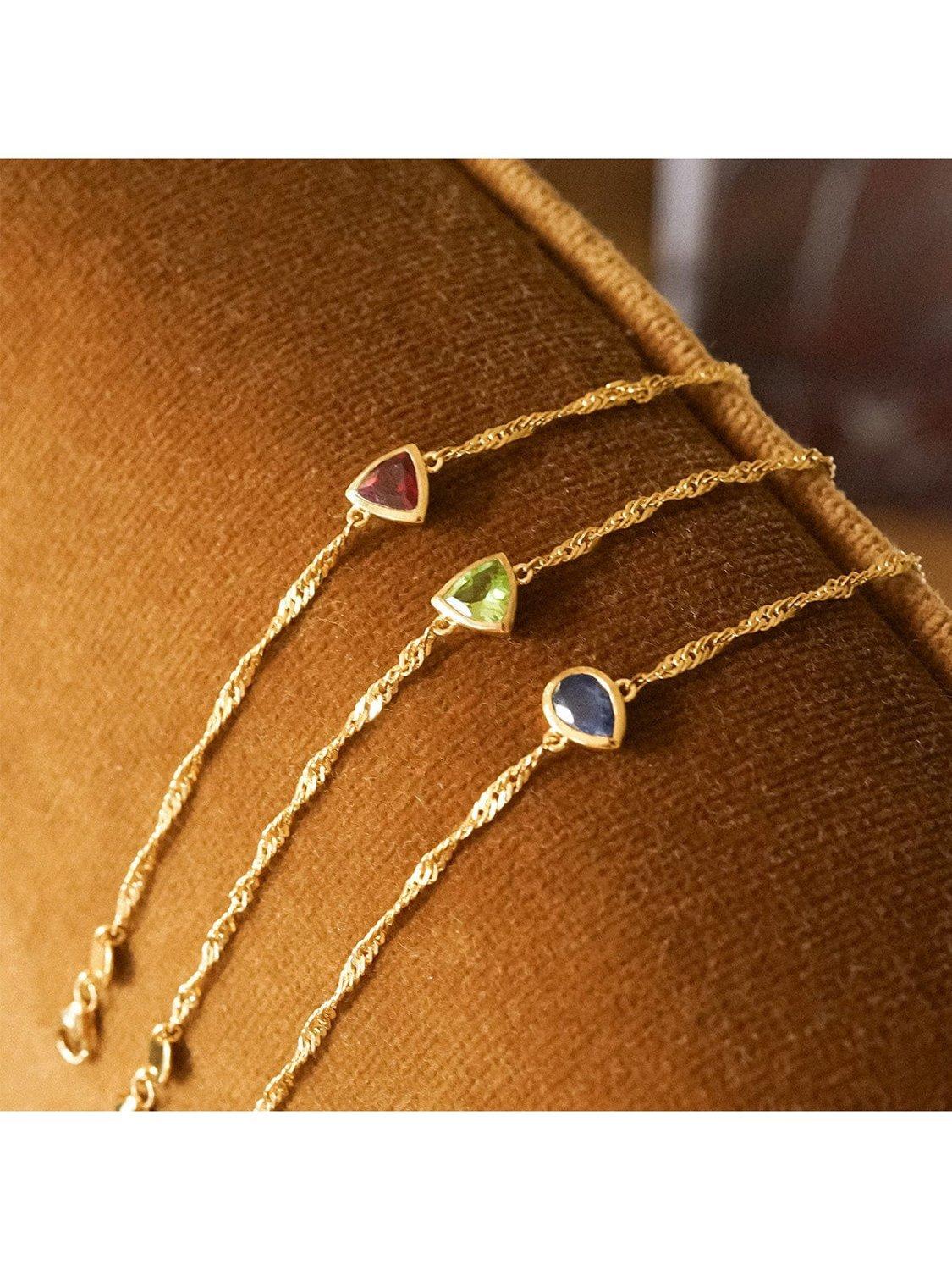 Product image 3 of 3, which shows Daisy London Birthstone Bracelet, July/Ruby, Yellow Gold