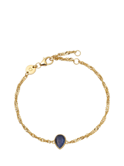 Daisy London Birthstone Bracelet, September/Sapphire, Yellow Gold