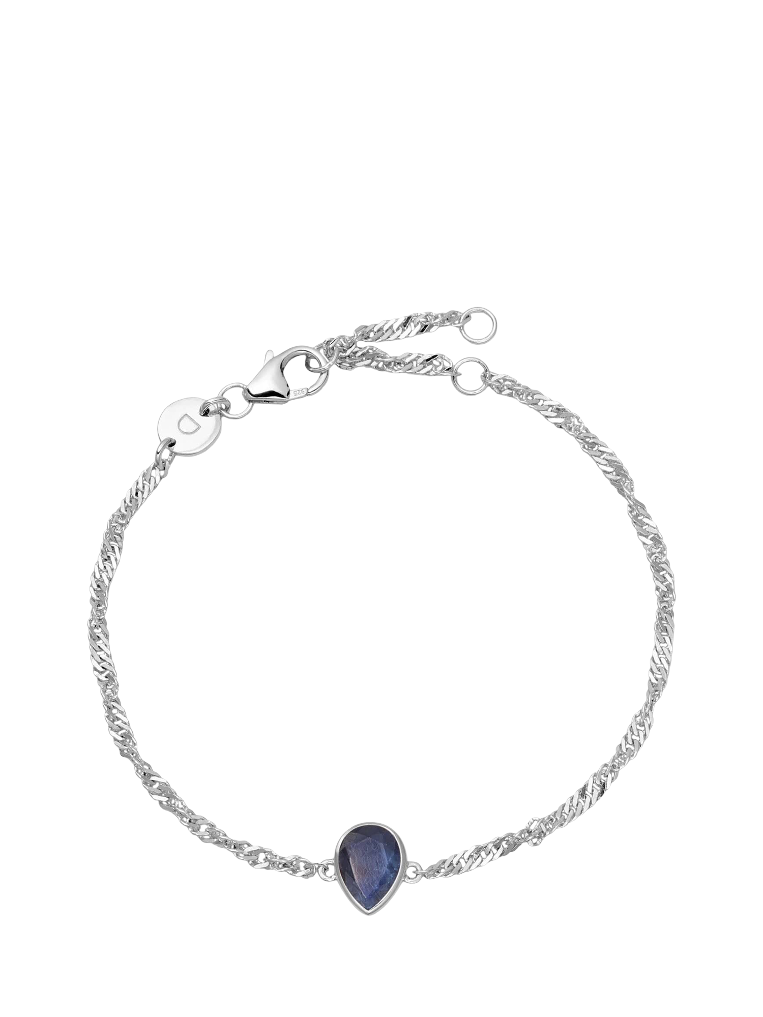 Product image 1 of 3, which shows Daisy London Birthstone Bracelet, September/Sapphire, Silver