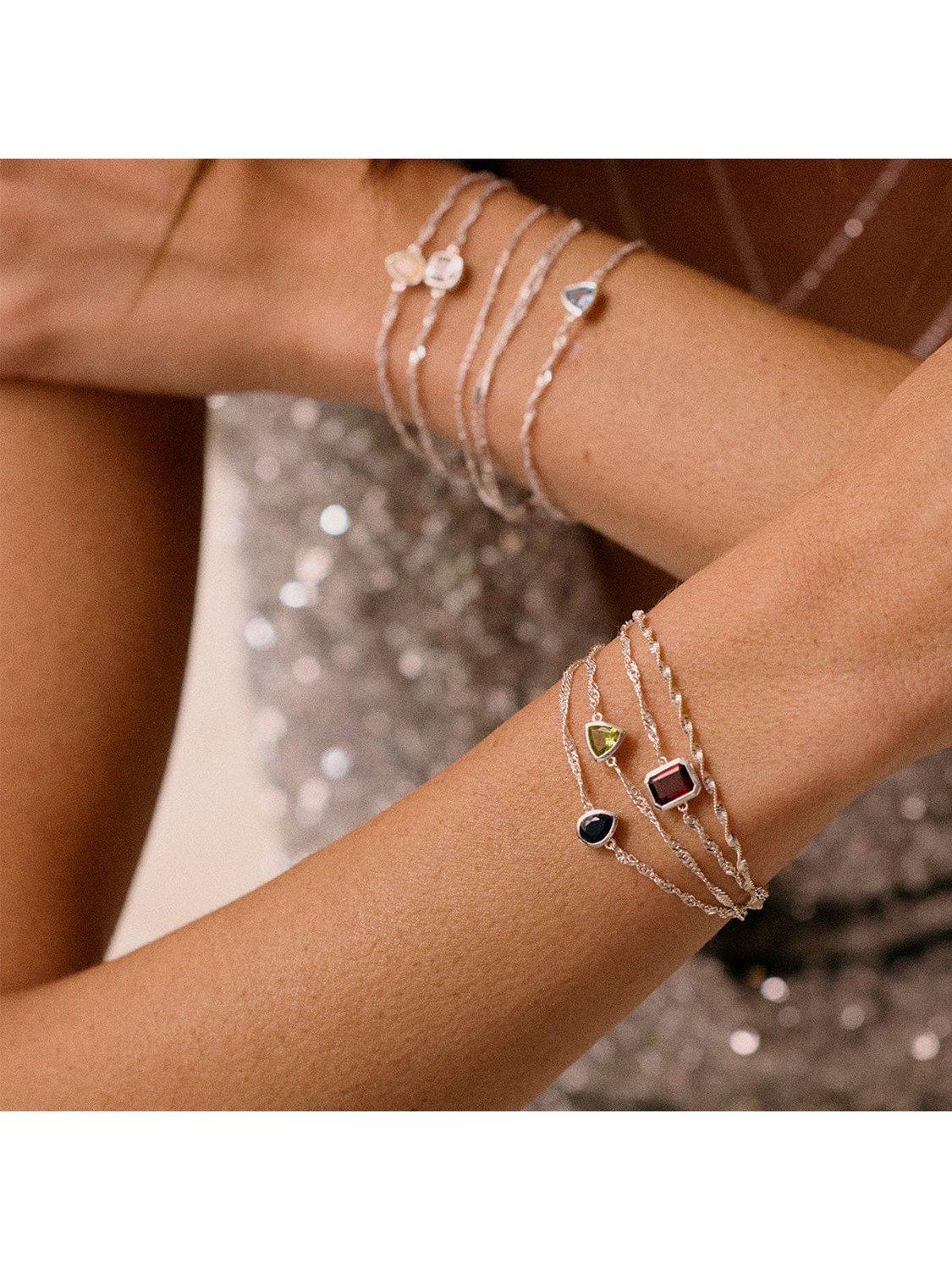Product image 2 of 3, which shows Daisy London Birthstone Bracelet, September/Sapphire, Silver