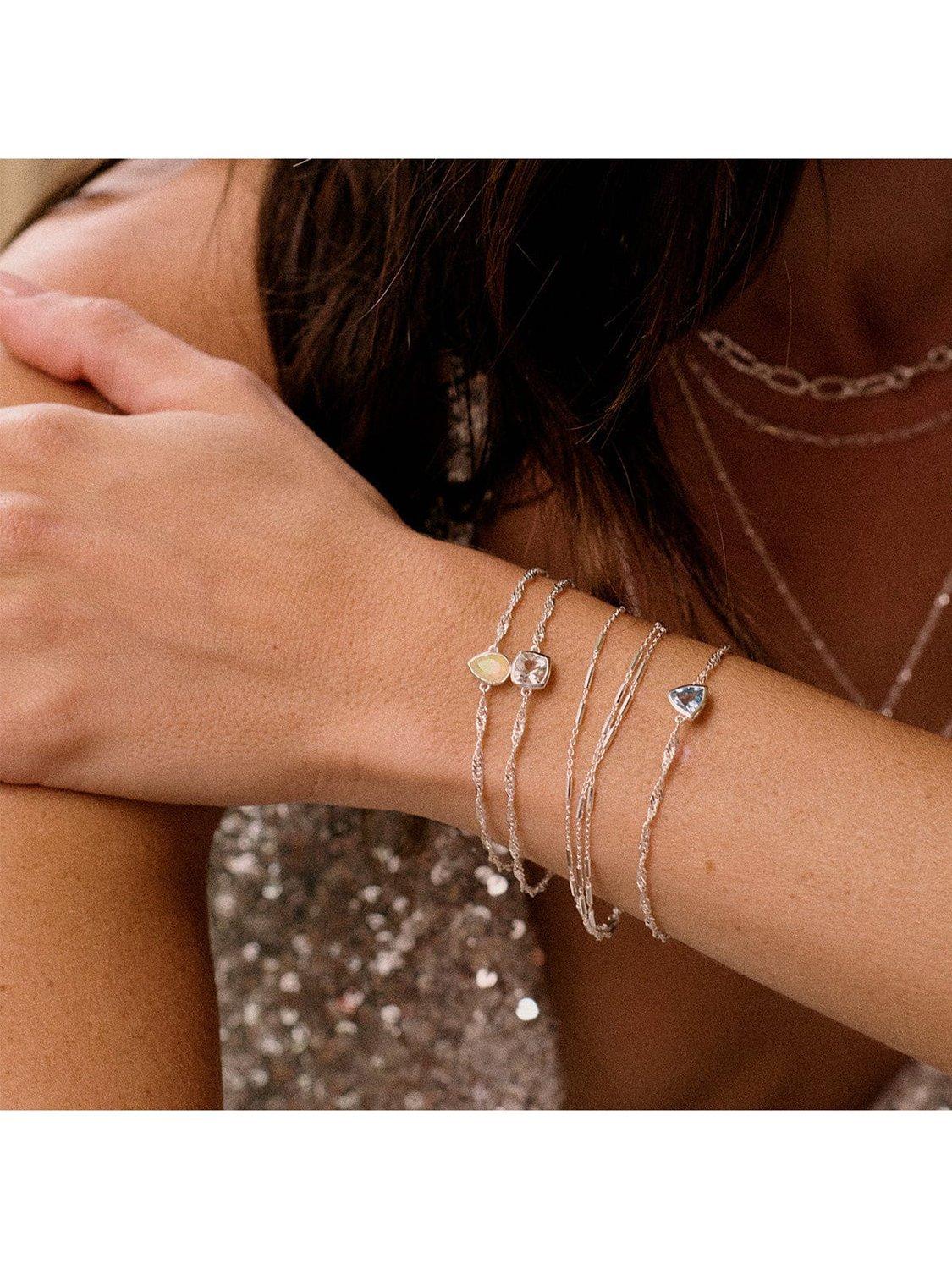 Product image 2 of 3, which shows Daisy London Birthstone Bracelet, October/Opal, Silver