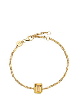 Daisy London Birthstone Bracelet, November/Citrine, Yellow Gold