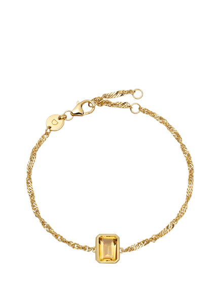 Daisy London Birthstone Bracelet, November/Citrine, Yellow Gold