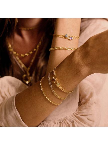 Daisy London Birthstone Bracelet, November/Citrine - view 2, Yellow Gold