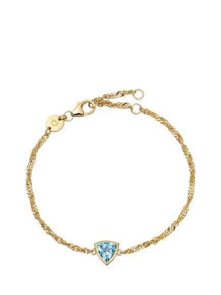 Daisy London Birthstone Bracelet, December/Blue Topaz, Yellow Gold