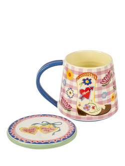 Eleanor Bowmer 'Beautiful Mum' Fine China Mug & Coaster Set, 535ml, Multi