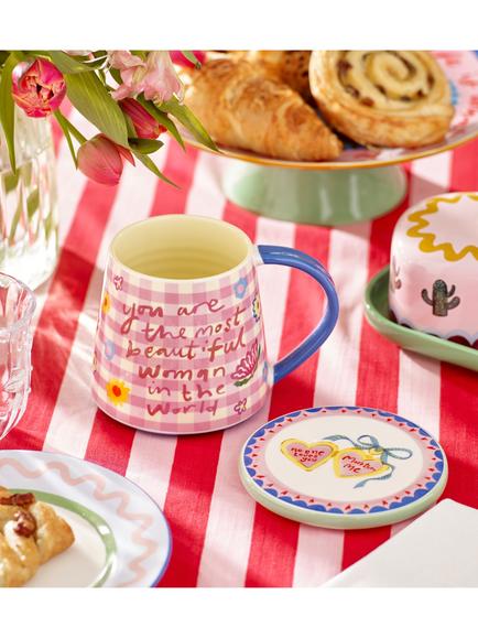 Eleanor Bowmer 'Beautiful Mum' Fine China Mug & Coaster Set, 535ml - view 2, Multi
