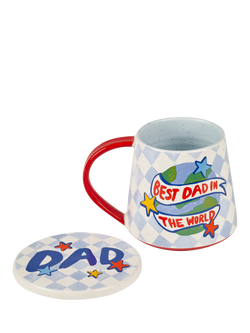 Eleanor Bowmer 'Best Dad' Fine China Mug & Coaster Set, 535ml, Multi