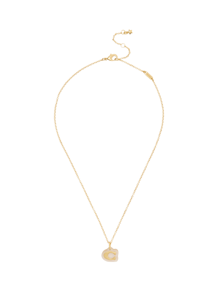 Coach Signature Sculpted C Pendant, Gold, Gold