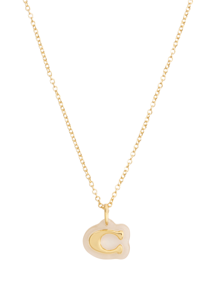 Coach Signature Sculpted C Pendant, Gold - view 2, Gold