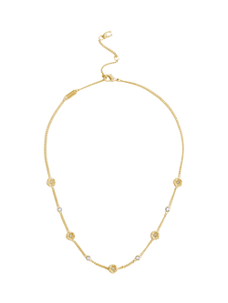 Coach Curb Chain Strand Necklace, Crystal, Crystal